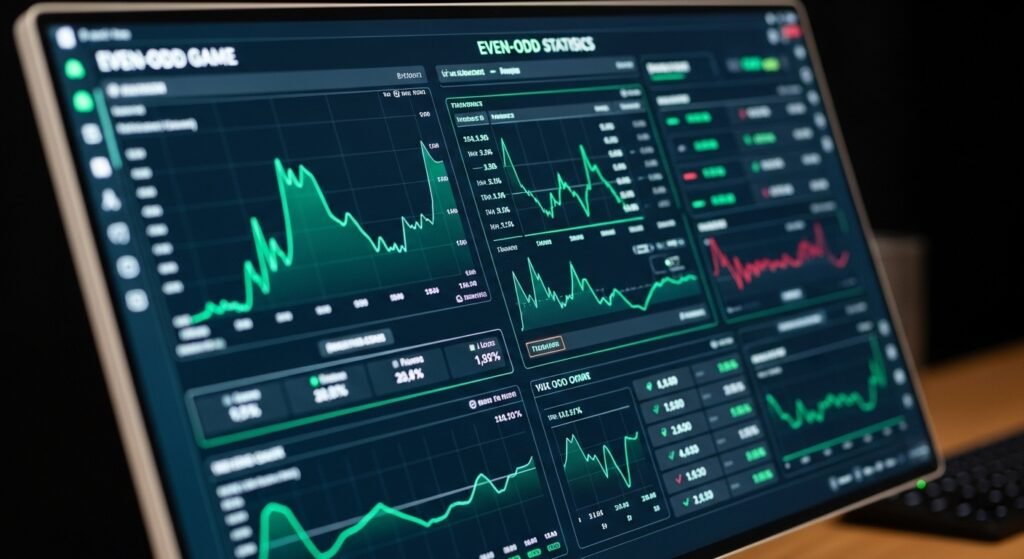 MGM홀짝 게임의 실시간 결과 차트와 확률 분석 지표가 표시된 전문적인 대시보드