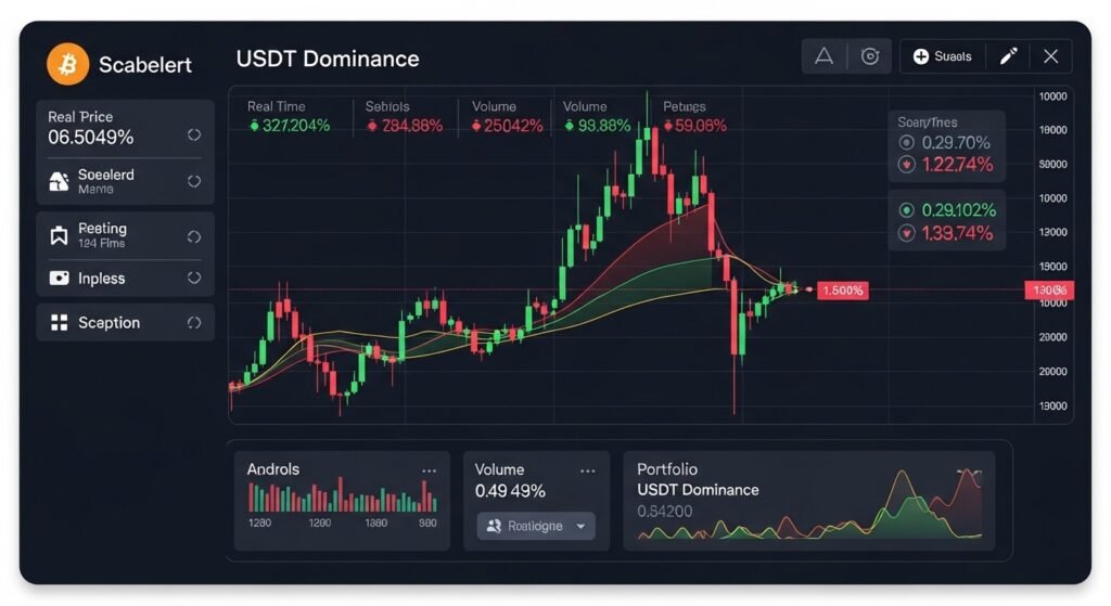테더 도미넌스 상승과 하락에 따른 암호화폐 시장 변동성 그래프